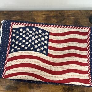 2-7/8 YDS FLAGS ON TAN 100% COTTON MARCUS BROTHERS